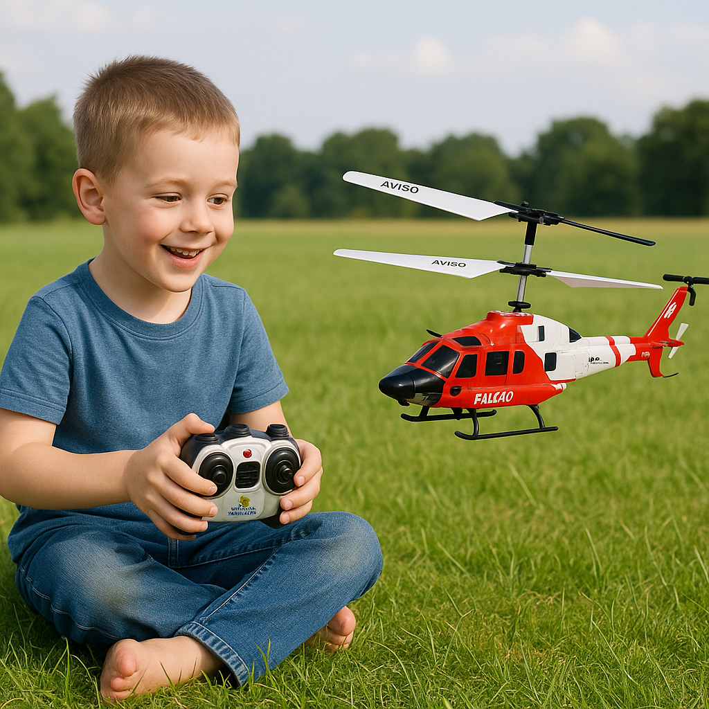 Helicóptero Controle Remoto Falcão 2 Canais com Luzes
