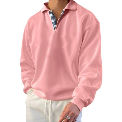 Bruno - Herren Langarm-Hoodie mit V-Ausschnitt