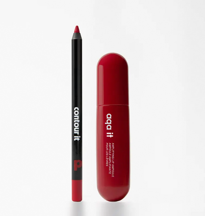 Color-rich lip ampoules with matching lip liner