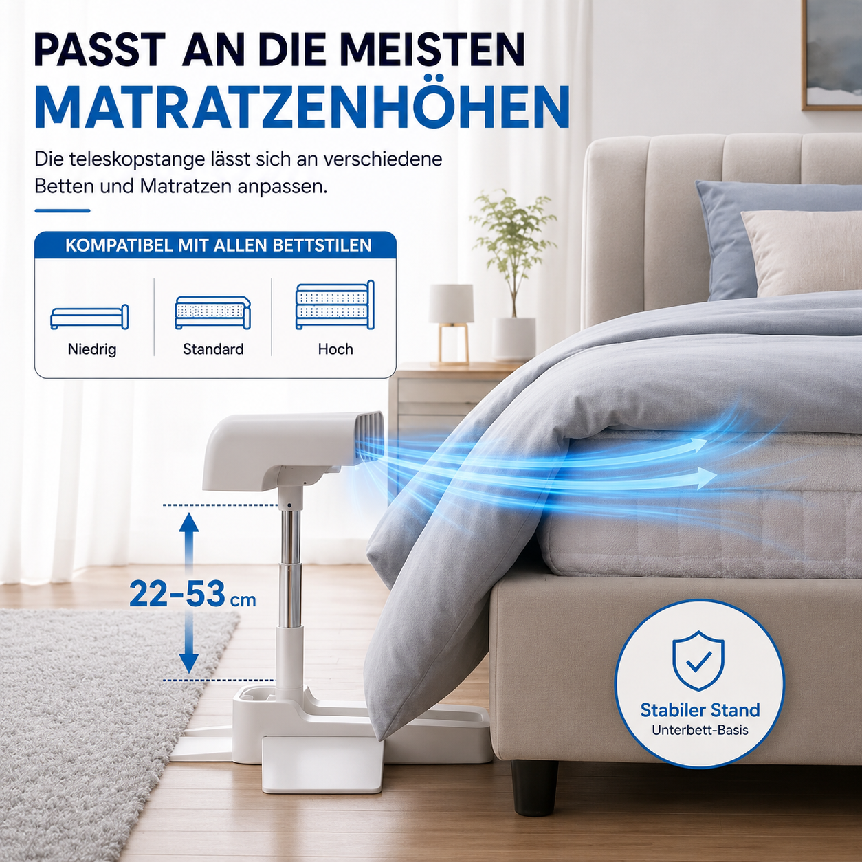 Ventilator zur Bettkühlung