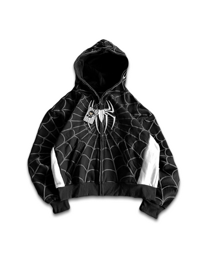 Chaqueta con cremallera roja y negra