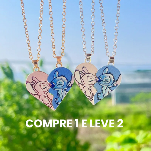 Colar do lilo stitch para casais atração magnética