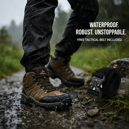 Waterproof hiking boots + free belt included