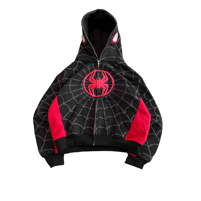Chaqueta con cremallera roja y negra