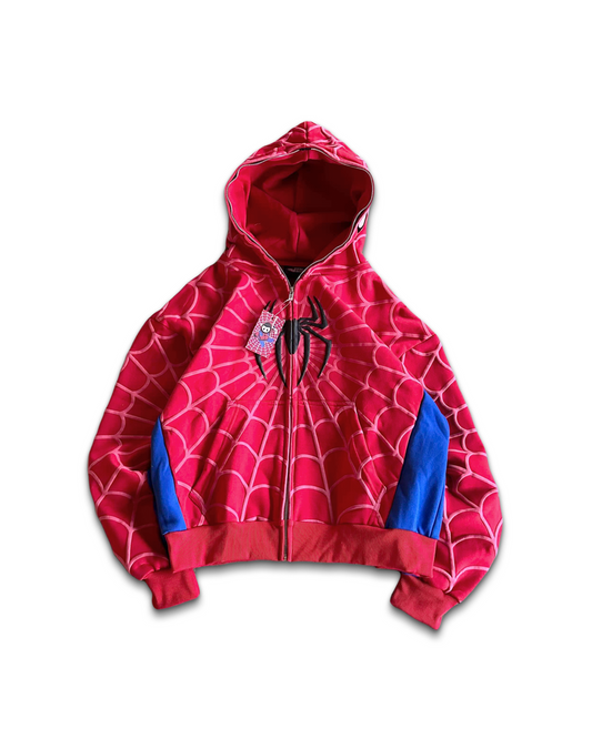 Chaqueta con cremallera roja y negra