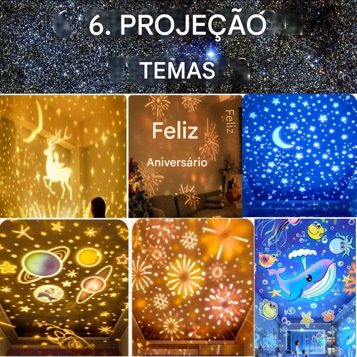 Lâmpada de projetor de cabine giratória (com música) - COMPRE 1 E LEVE 2