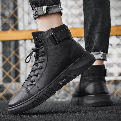 Hector - Robuste schwarze Lederstiefel für Herren