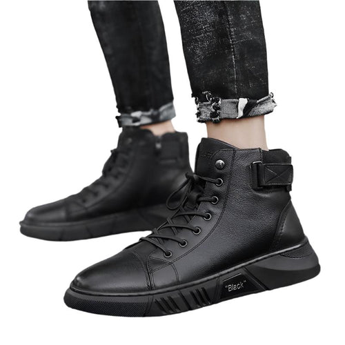 Hector - Robuste schwarze Lederstiefel für Herren