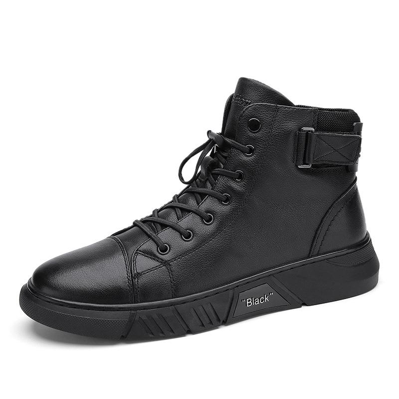 Hector - Robuste schwarze Lederstiefel für Herren