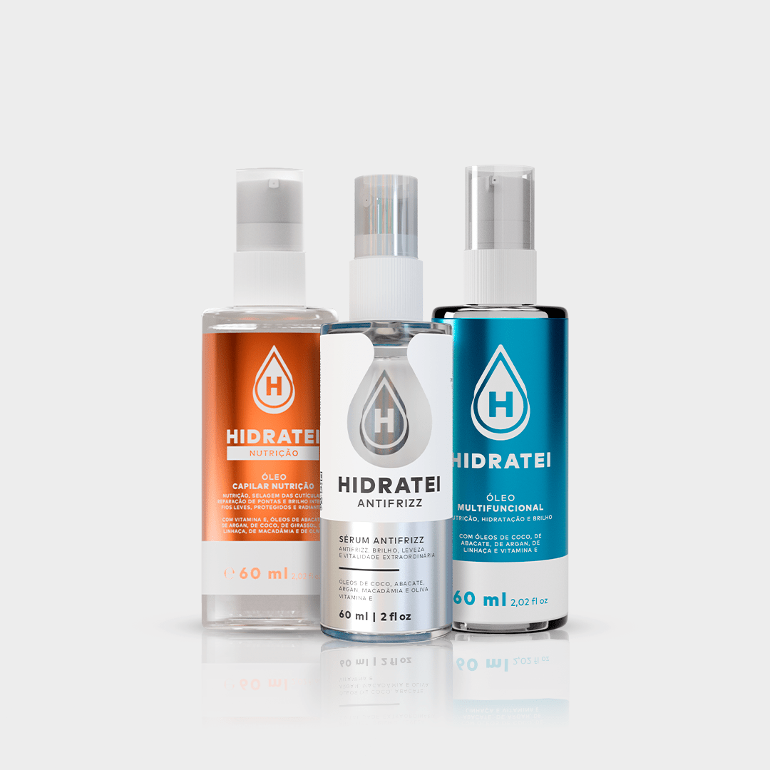 Kit Óleos Capilares Hidratei – Hidratação, Nutrição e Antifrizz
