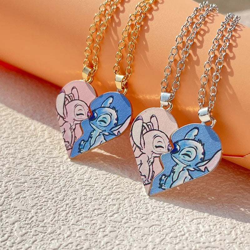 Colar do lilo stitch para casais atração magnética