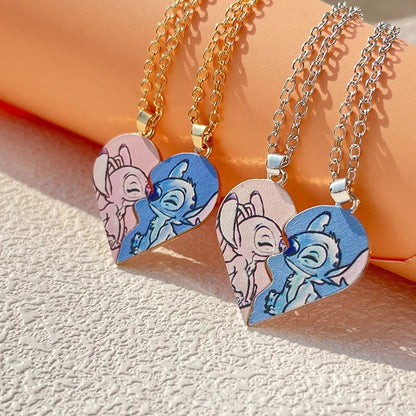 Colar do lilo stitch para casais atração magnética